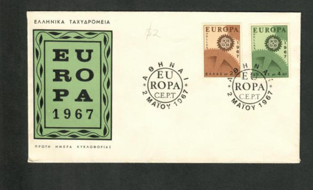 GREECE 1967 Europa. Set of 2 on first day cover. - 34209 - FDC image 0