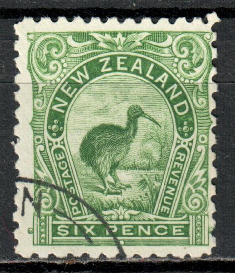 NEW ZEALAND 1898 Pictorial 6d Green. Perf 11. Local Print. - 75254 - CTO image 0