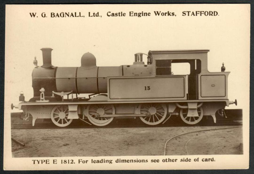 Steam Locomotive Manufacturers W G Bagnall Limited Quote card Type E1812. Fine photograph. - 440695 - Postcard image 0