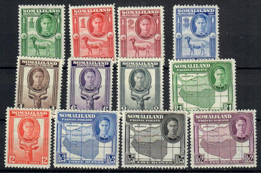 SOMALILAND PROTECTORATE 1938 Geo 6th Definitives. Set of 12. - 22437 - Mint image 0