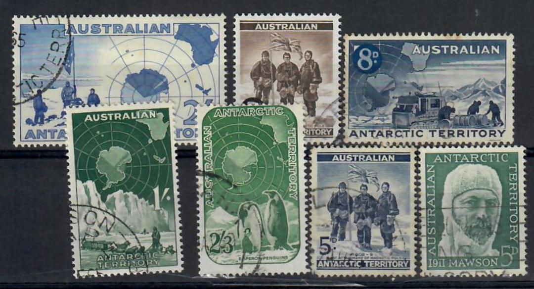 AUSTRALIAN ANTARCTIC TERRITORY 1957-1961 The first issues of the territory. The first five all have fine corner cancels and the image 0