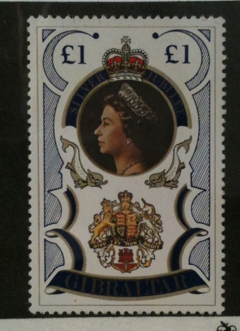 GIBRALTAR 1977 Silver Jubilee £1 Blue. - 72026 - UHM image 0