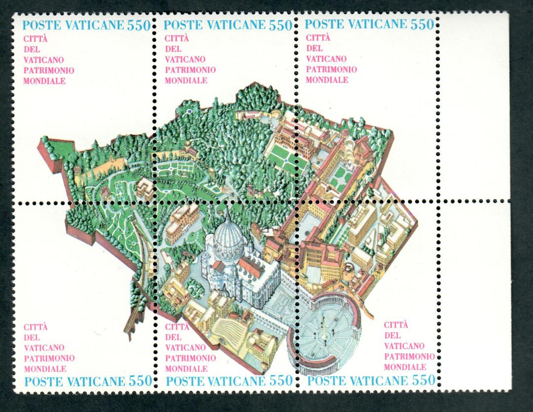 VATICAN CITY 1986 World Heritage. Block of 6 forming a composite design. - 21198 - UHM image 0