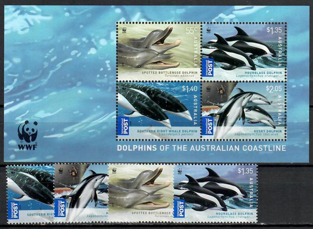 AUSTRALIA 2009 Dolphins. Set of 4 and miniature sheet. - 51781 - UHM image 0