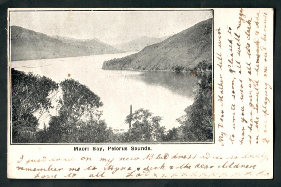 Early Undivided Postcard of Maori Bay Pelorus Sound. - 48723 - Postcard image 0