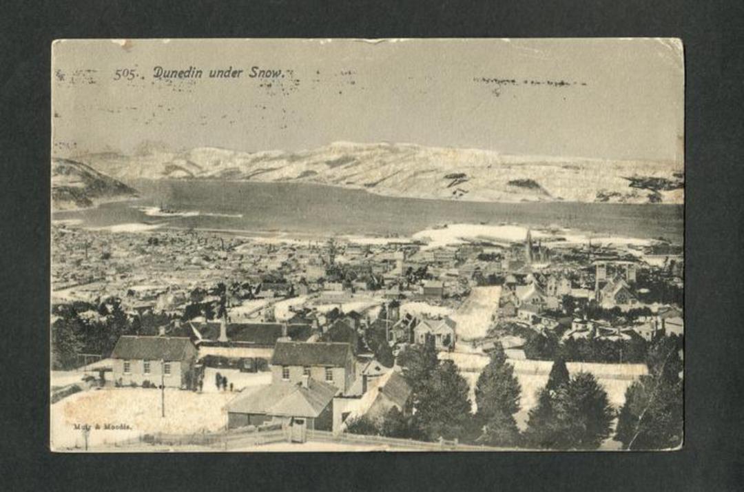 Postcard of Dunedin under snow. - 49295 - Postcard image 0