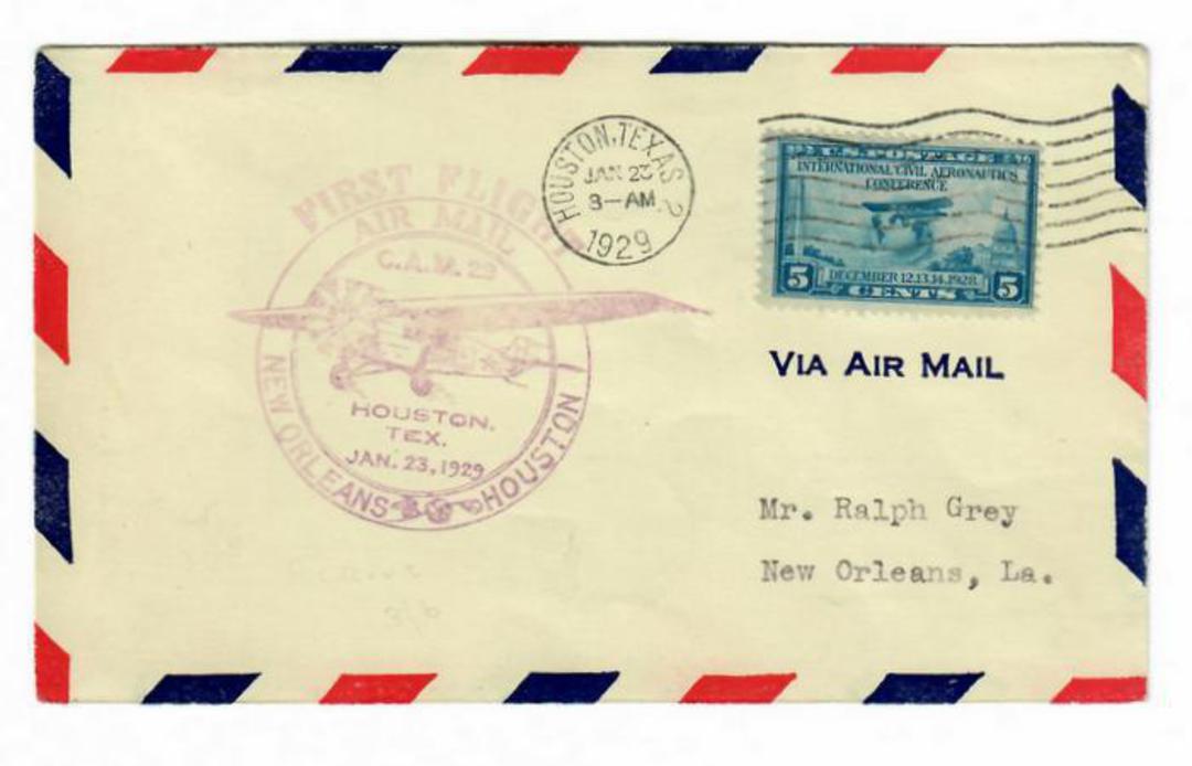 USA 1929 First Airmail Flight from New Orleans to Texas. image 0