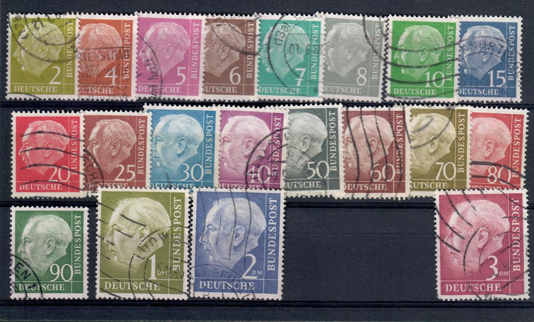 WEST GERMANY 1954 Definitives. Set of 20. All postally used FU/GU. - 21170 - Used image 0