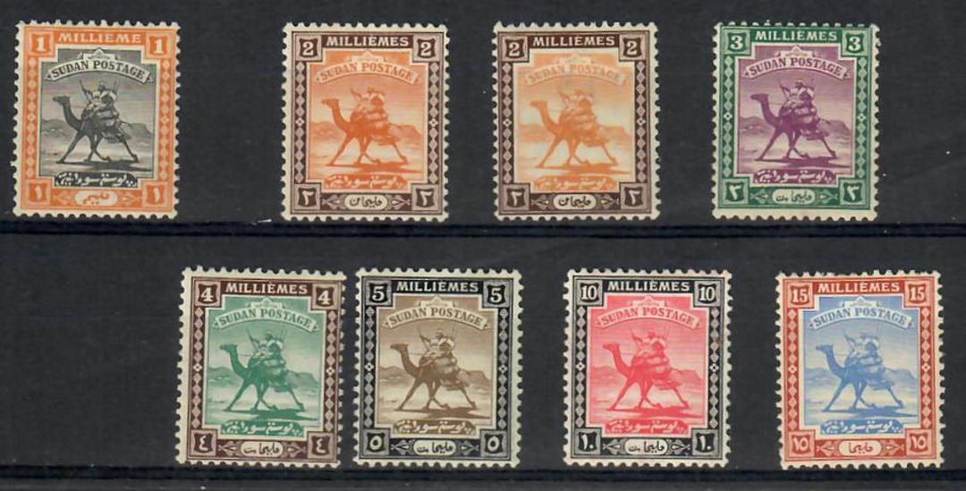 SUDAN 1921 Definitives. Set of 8 including the listed colour variation which is very clearly different. - 22455 - LHM image 0
