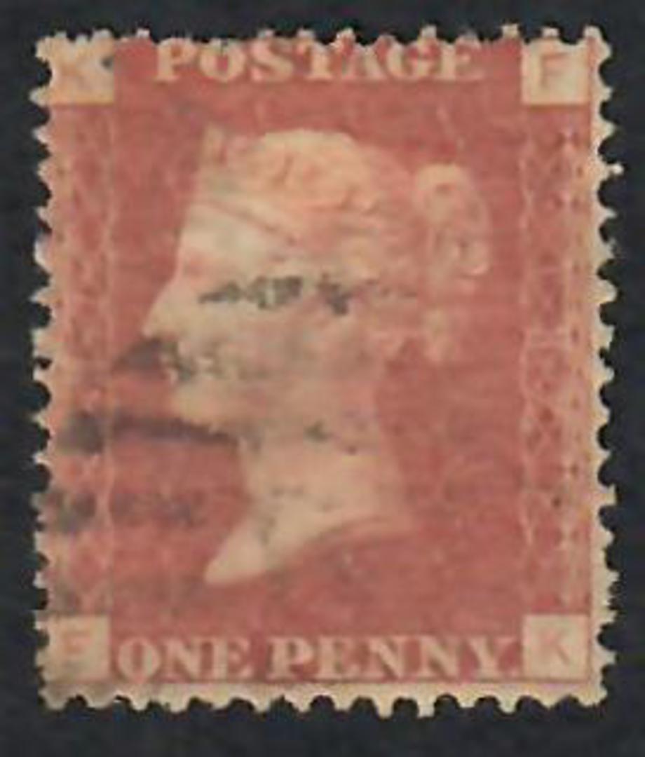 GREAT BRITAIN 1858 1d Red. Plate 137. Letters KFFK. - 70137 - Used image 0