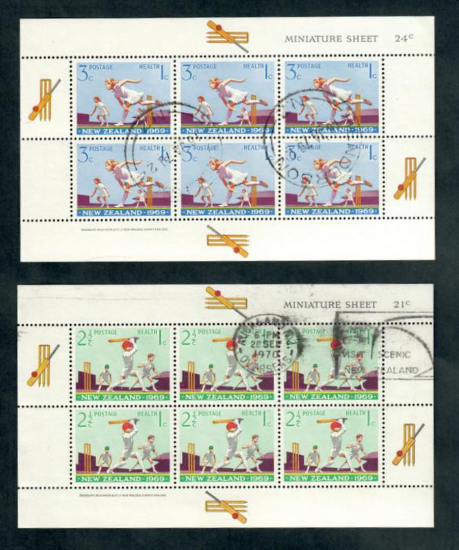 NEW ZEALAND 1969 Health. Set of 2 miniature sheets. One is a spacefiller. - 50691 - Used image 0