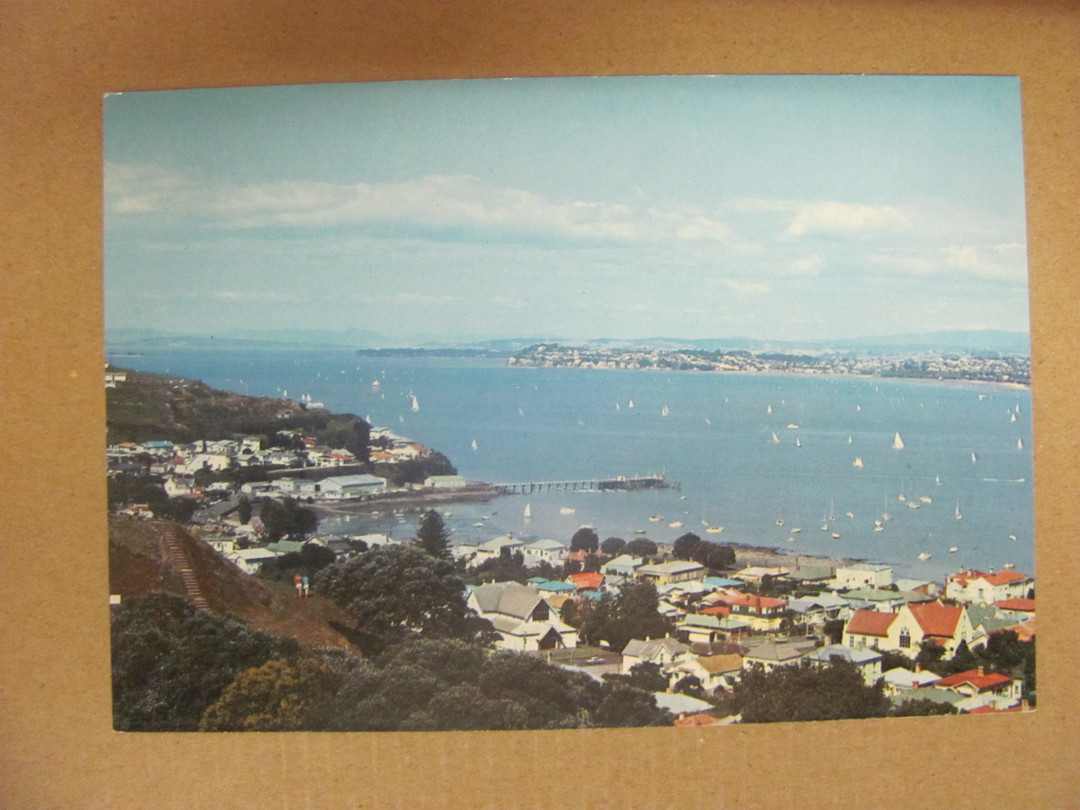 Modern Coloured Postcard by R W Groom of the Waitemata Harbour from Devonport. - 444259 - Postcard image 0