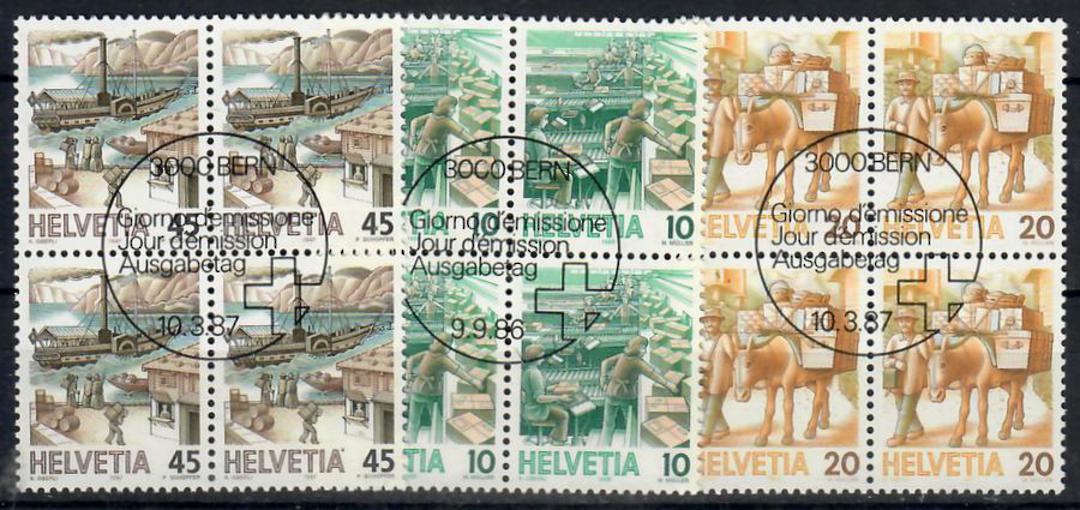 SWITZERLAND 1986 Definitives.  Various values in Blocks of 4. Missing the 75c. - 23324 - VFU image 2