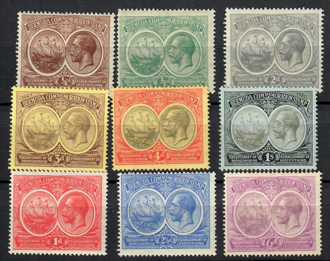 BERMUDA 1920 Tercentenary of Representitive Institutions. First series. Set of 9. - 23030 - LHM image 0