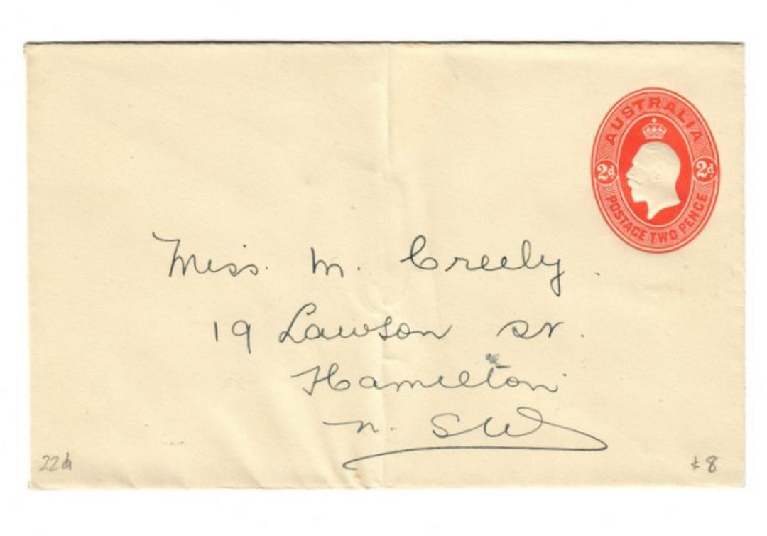 AUSTRALIA Geo 5th Postal Stationery 2d Red. - 37456 - PostalStaty image 0