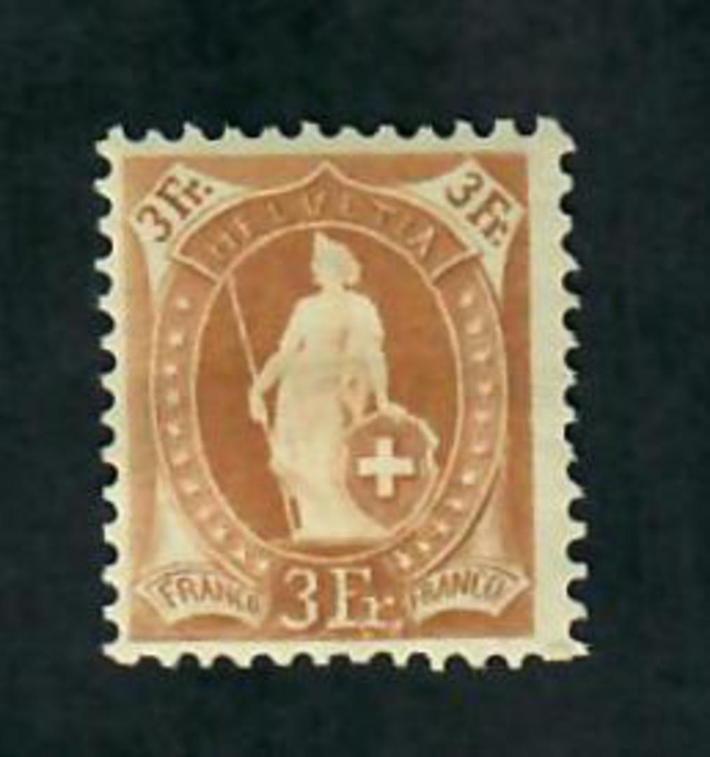 SWITZERLAND 1882 Definitive 3fr Brown. Perf 11½x12. - 77791 - Mint image 0