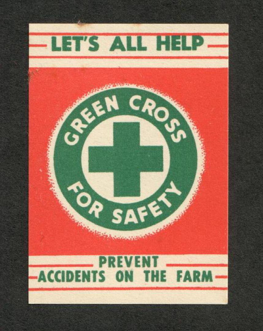 NEW ZEALAND Green Cross for Safety. Prevent Accidents on the Farm. Red and Green. - 75667 - Cinderellas image 0