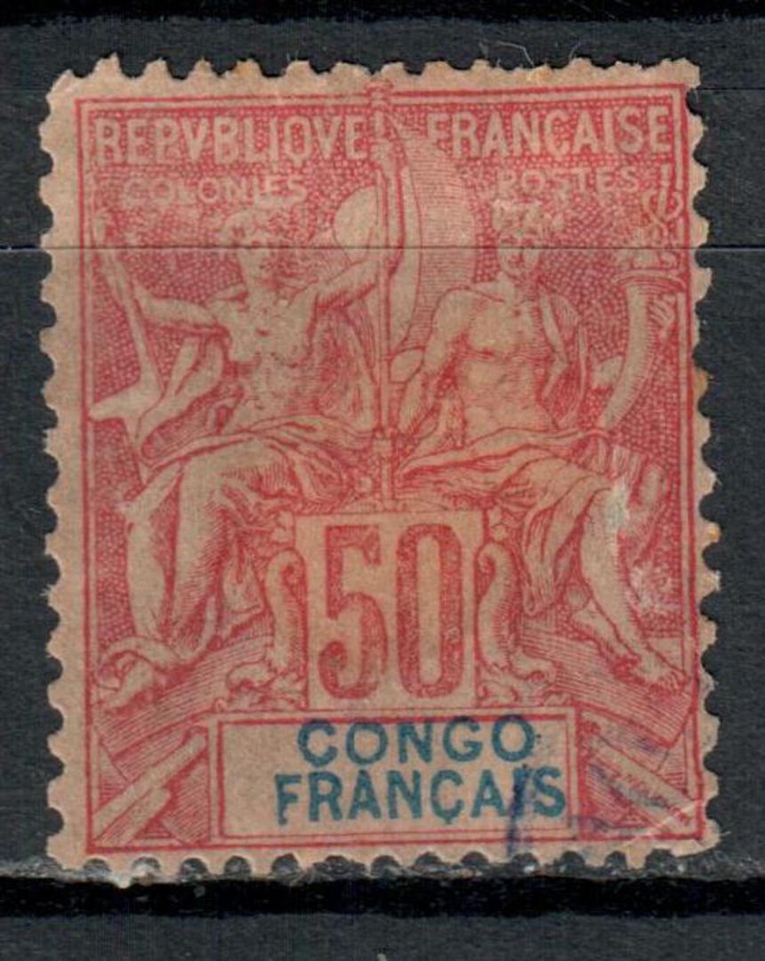 FRENCH CONGO 1892 Definitive 50c Carmine on rose. Some adhesion. - 39848 - Mint image 0