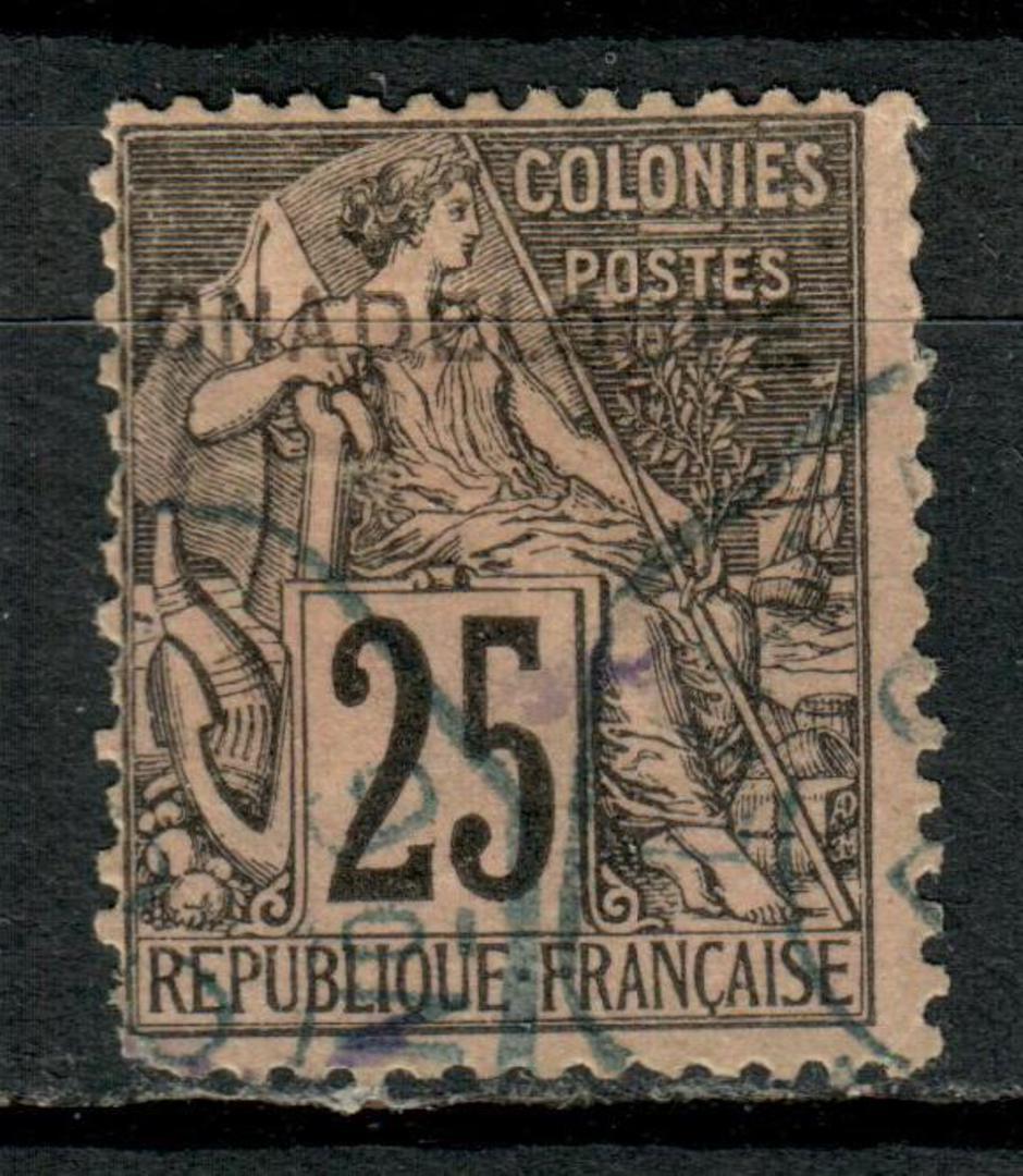 GUADELOUPE 1891 Definitive Surcharge on Type J of French Colonies (General Issues) 25c Black on rose. Error GNADELOUPE. - 75886 image 0