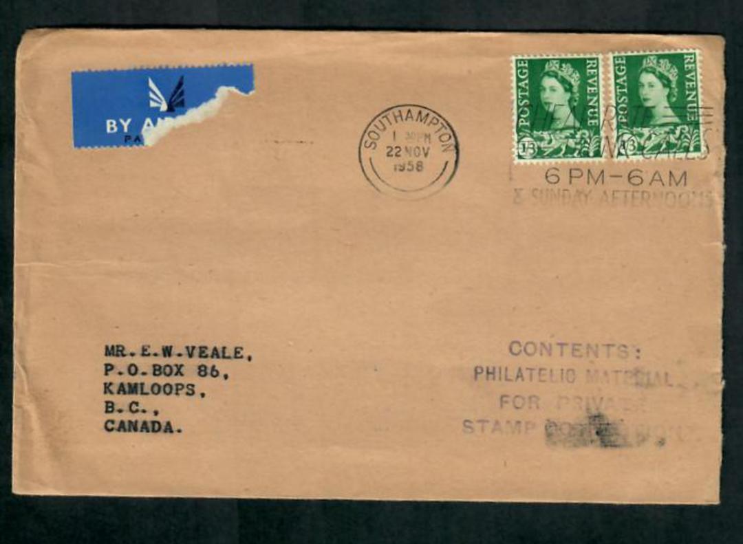 WALES 1958 Airmail Letter to Canada. - 31792 - PostalHist image 0