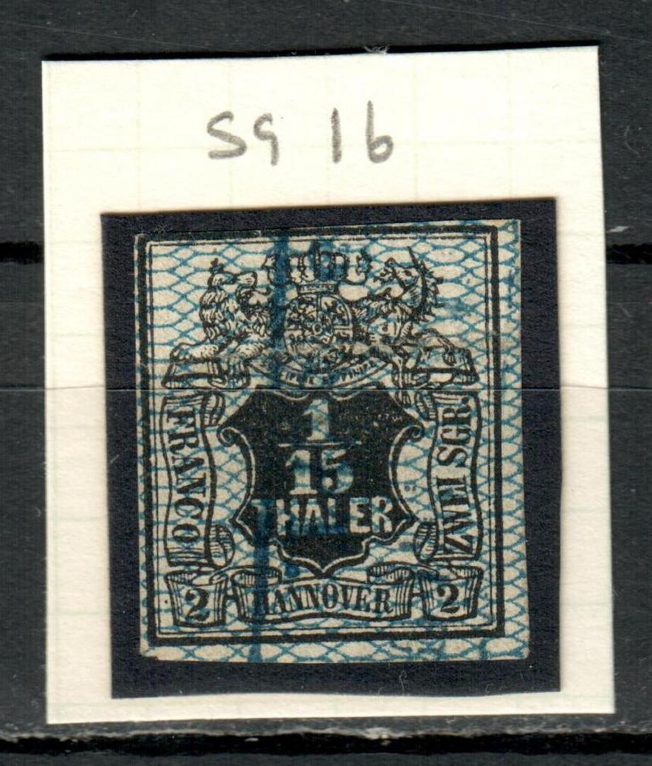 HANOVER 1856 Definitive 1/15 th Black and Blue. From the collection of H Pies-Lintz. - 77458 - FU image 0