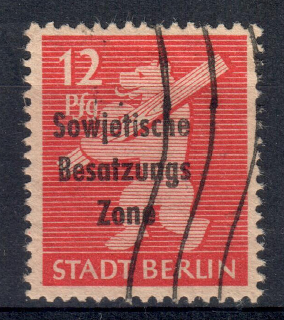 GERMANY ALLIED OCCUPATION Russian Zone General Issues 1948 Definitive Overprint 12pf Carmine. - 9321 - Used image 0