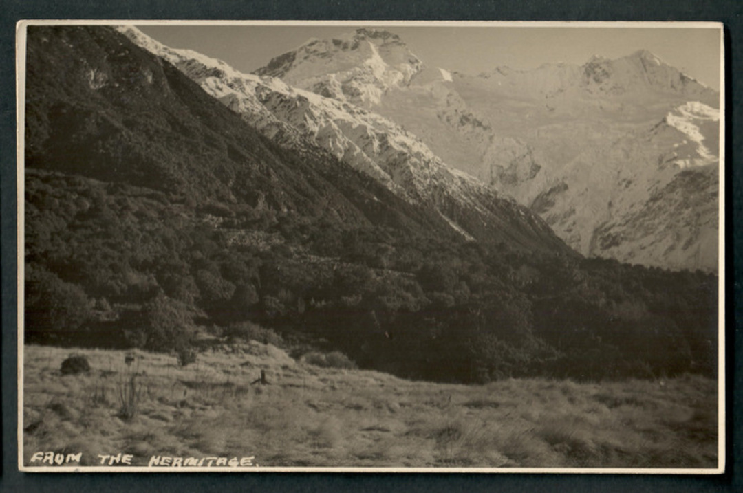 Real Photograph by N S Seaward of Mt Cook from the Hermitage. - 48893 - Postcard image 0