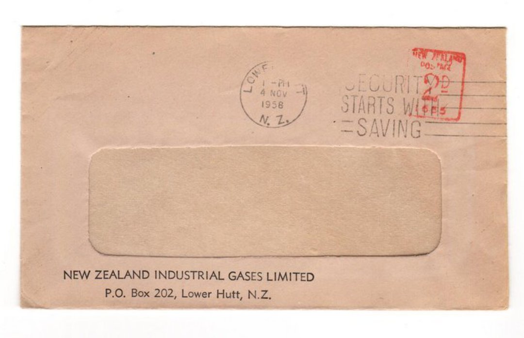 NEW ZEALAND 1958 Cover New Zealand Industrial Gases Limited. - 38608 - PostalHist image 0