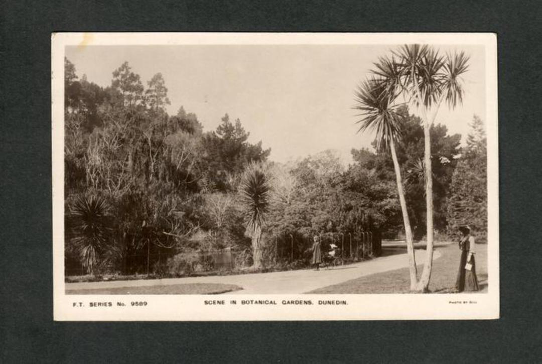 Real Photograph by Gill of a scene in Botannical Gardens Dunedin. - 49274 - Postcard image 0