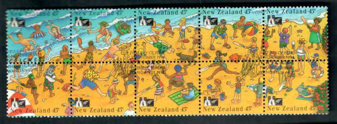 NEW ZEALAND 1994 Beach Cricket. Booklet Pane. - 50597 - CTO image 0