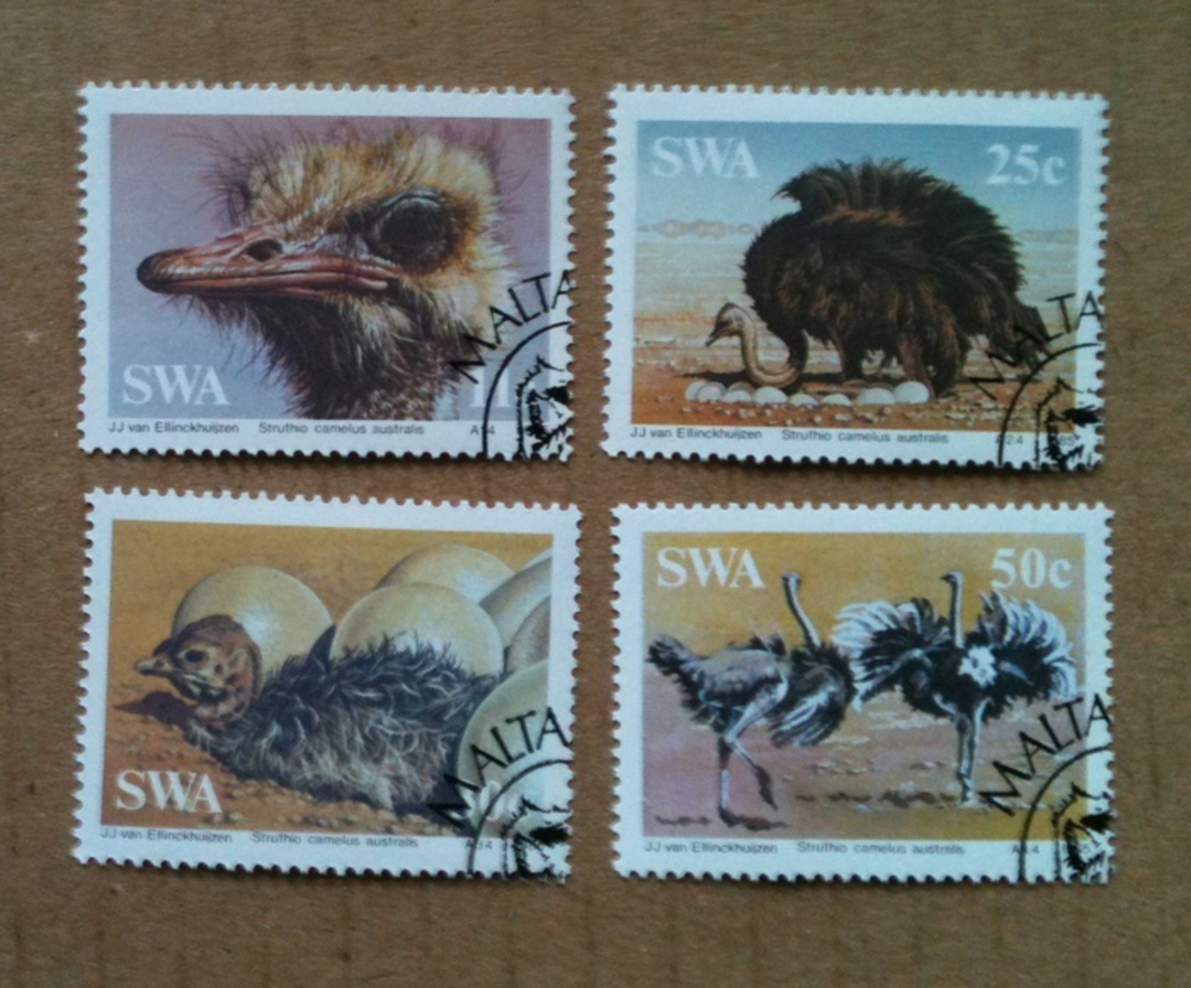 SOUTH WEST AFRICA 1985 Ostriches. Set of 4. - 39102 - VFU image 0