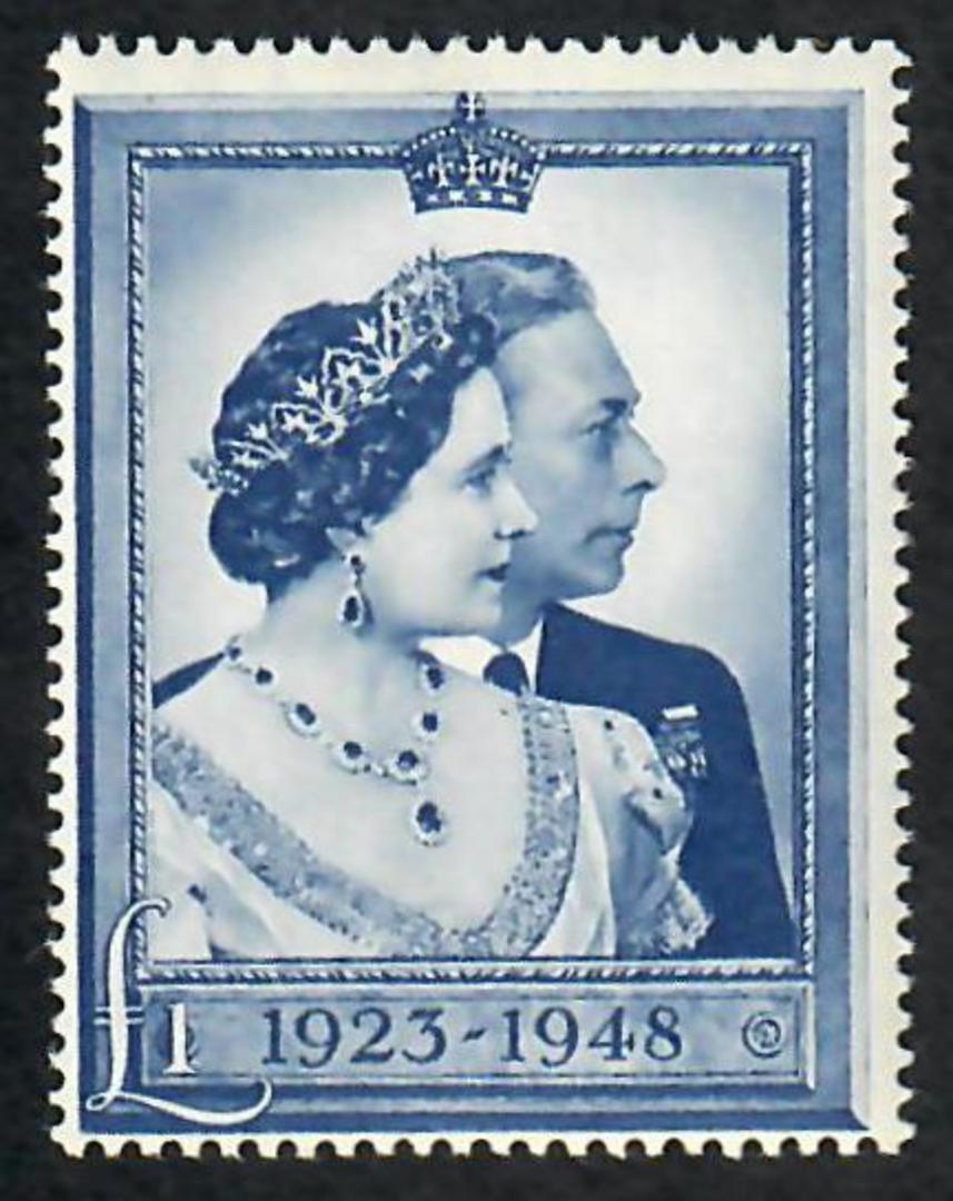 GREAT BRITAIN 1948 Royal Silver Wedding Â£1 Blue. - 70340 - UHM image 0