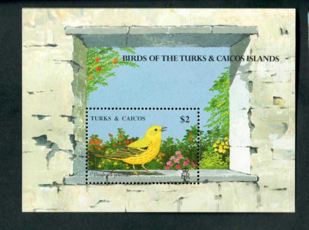 TURKS & CAICOS ISLANDS 1990 Birds. First series. Miniature sheet. Yellow Warbler. - 52498 - UHM image 0