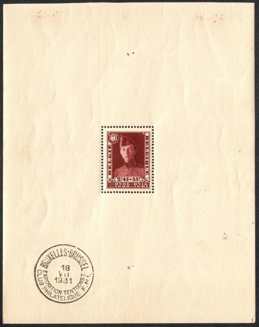 BELGIUM 1931 Disabled Soldiers Relief Fund. Miniature sheet. Postmark not on stamp. - 50462 - VFU image 0