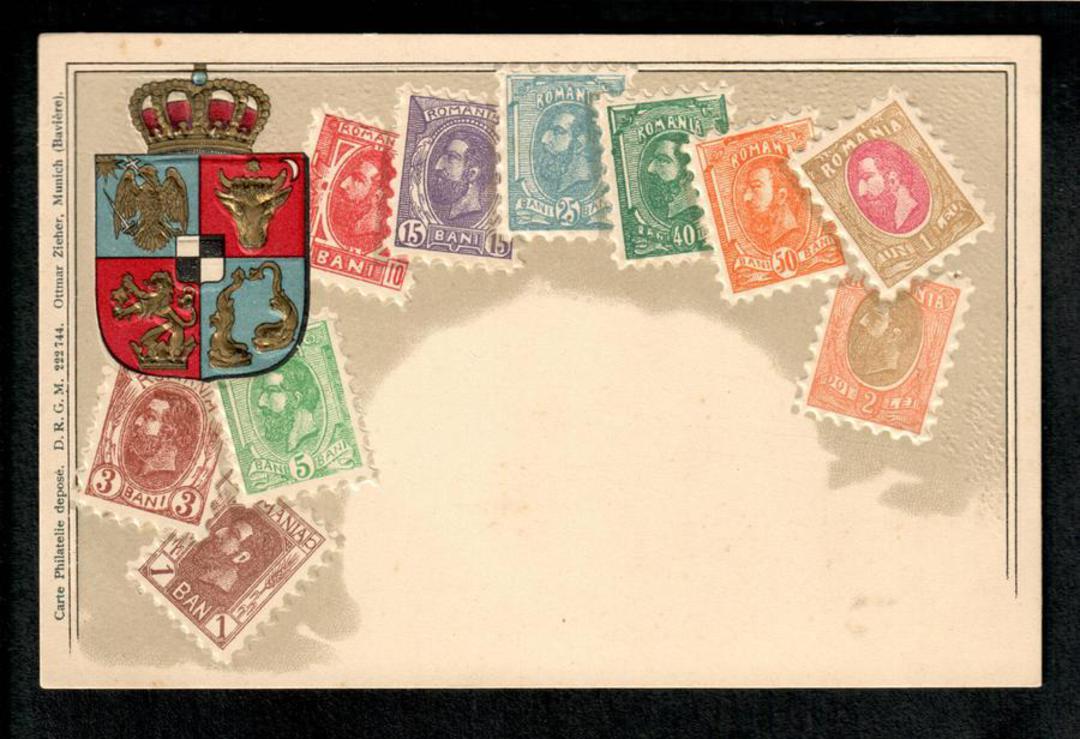 ROUMANIA Coloured postcard featuring the stamps of Roumania. - 42123 - Postcard image 0