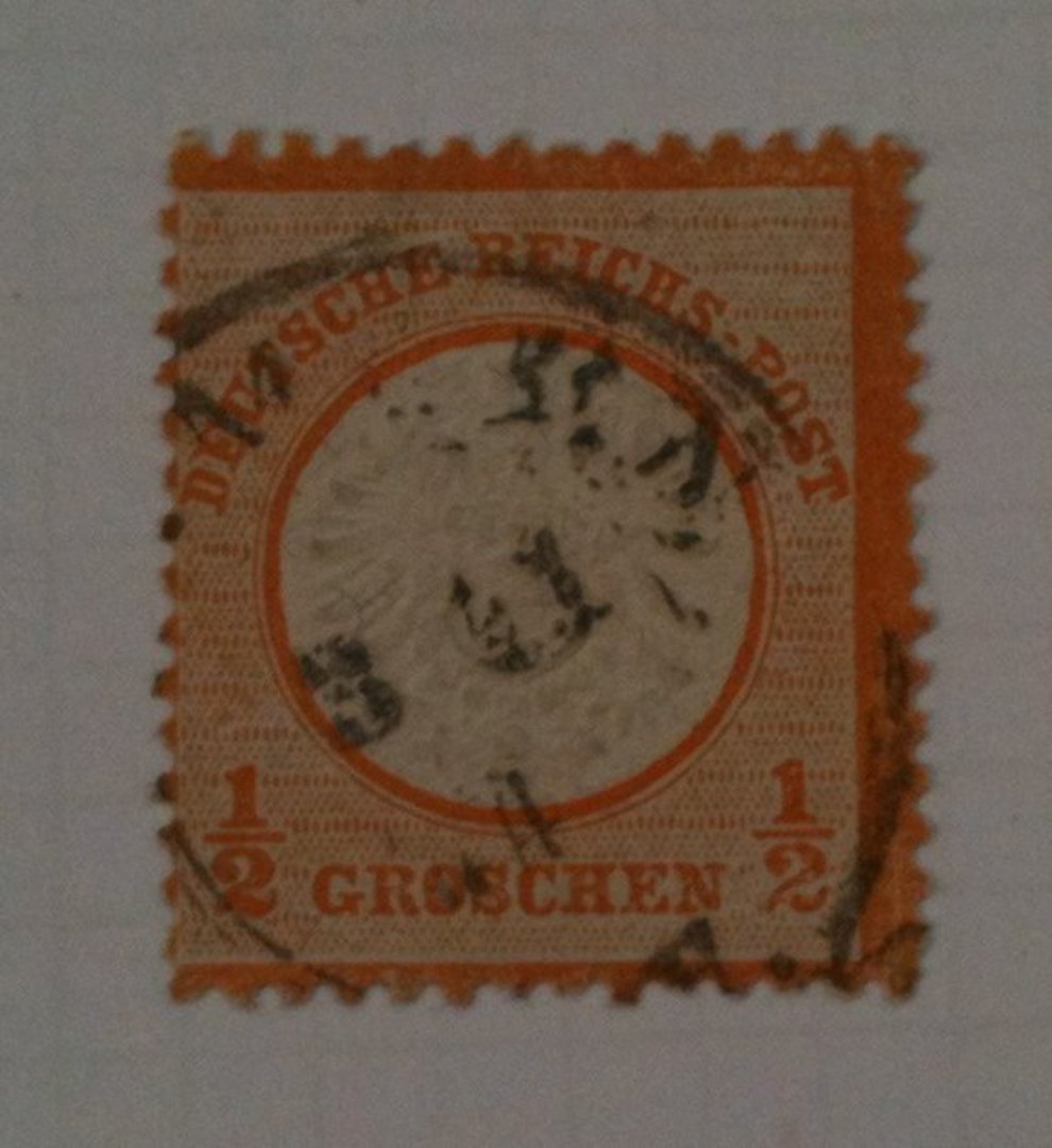 GERMANY 1872 Thaler Currency Large Shield Definitive ½gr Orange. - 76019 - Used image 0