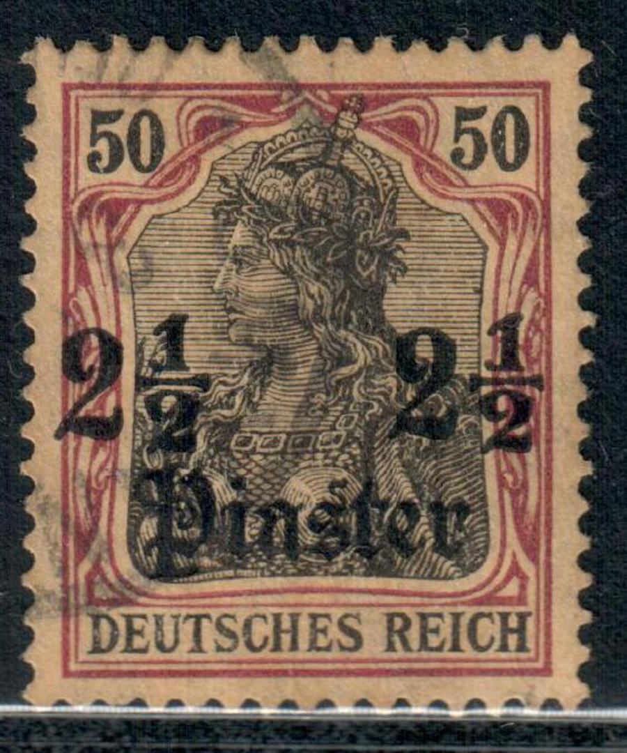 GERMAN Post Offices in the TURKISH EMPIRE 1905 Definitive 2½pi on 50pf Black and Purple. on Buff. - 9420 - Used image 0