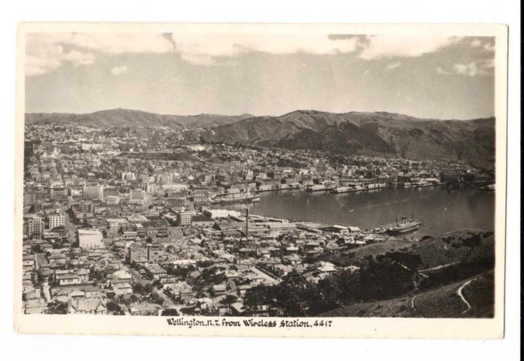 Real Photograph by A B Hurst & Son of Wellington from the Wireless Station. - 47423 - Postcard image 0