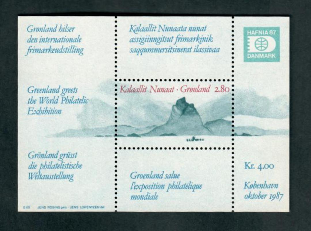 GREENLAND 1987 Hafnia '87 International Stamp Exhibition. Second series. Miniature sheet. - 52467 - UHM image 0
