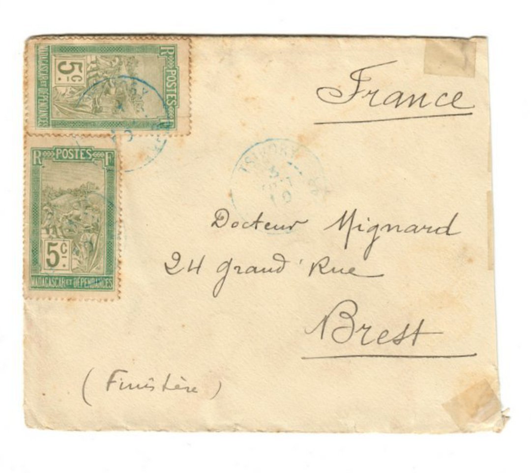 MADAGASCAR 1910 Letter from Tananarive to France. - 37666 - PostalHist image 0