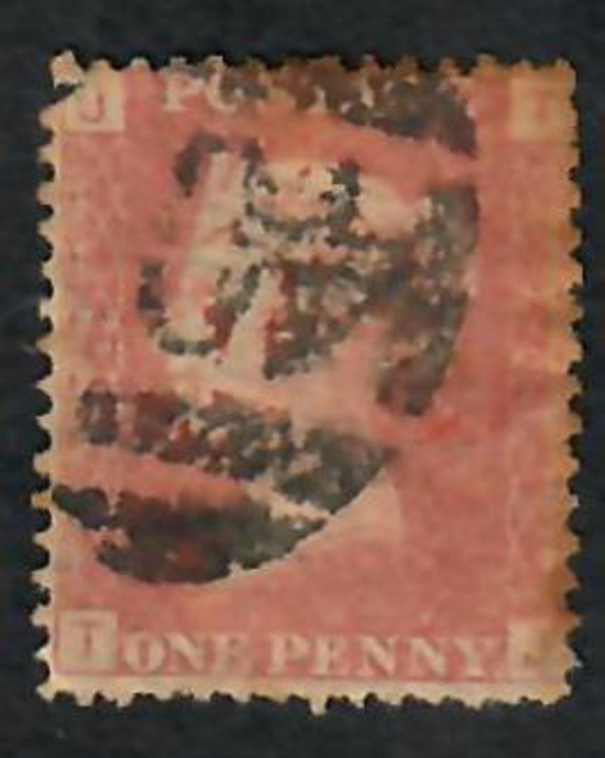GREAT BRITAIN 1858 1d Red Plate 202 Letters JTTJ. - 70202 - Used image 0