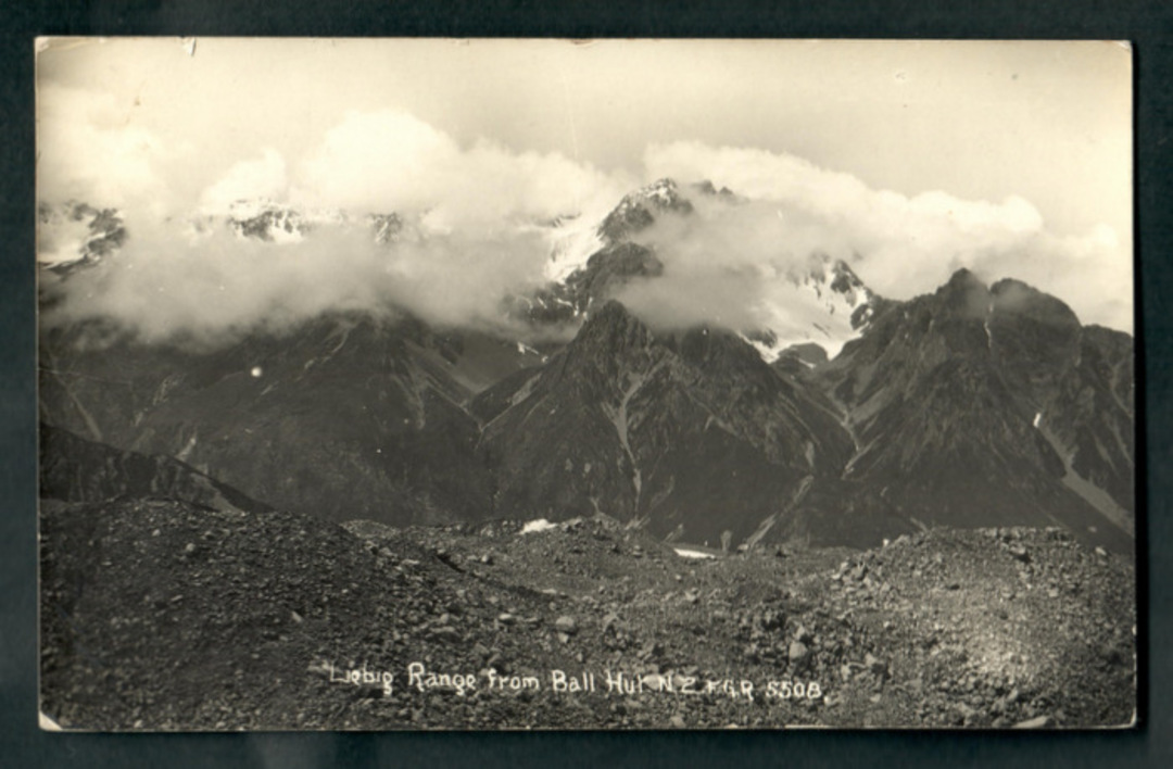 Real Photograph by Radcliffe of Liebig Range from Ball Hut. - 48911 - Postcard image 0