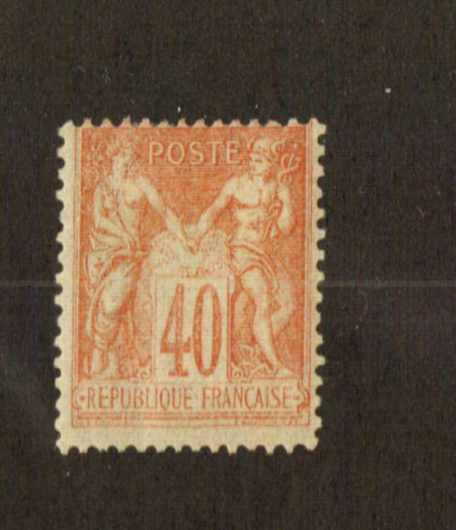 FRANCE 1877 Definitive 40c Pale Red on yellow. - 74536 - LHM image 0