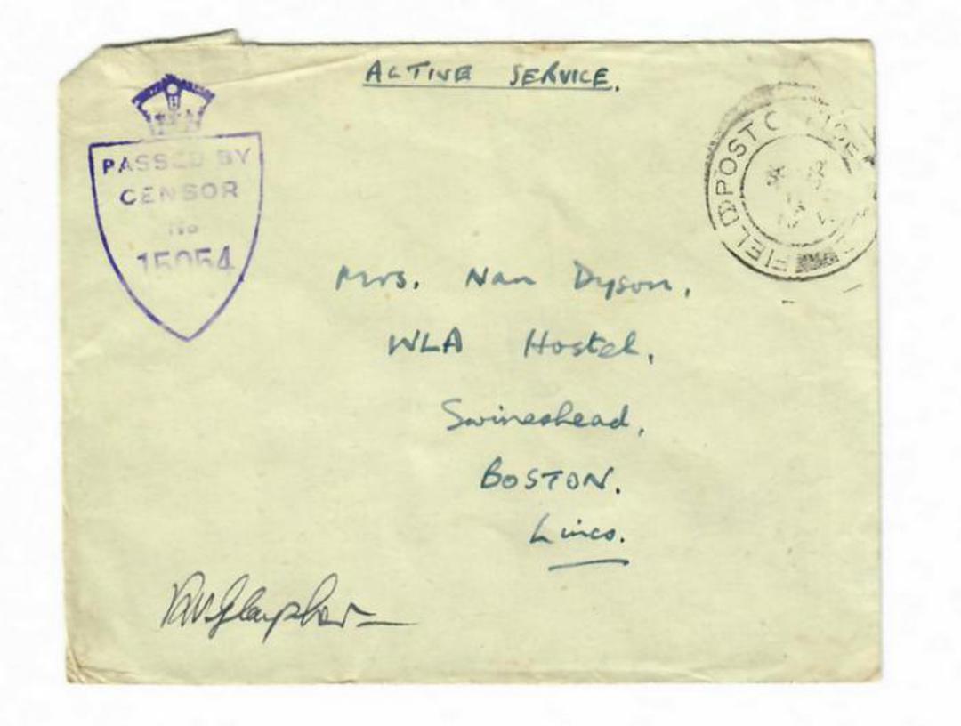 GREAT BRITAIN 1944 Letter to Boston Lincs from Field Post Office 376. Passed by censor 15054. - 30241 - PostalHist image 0