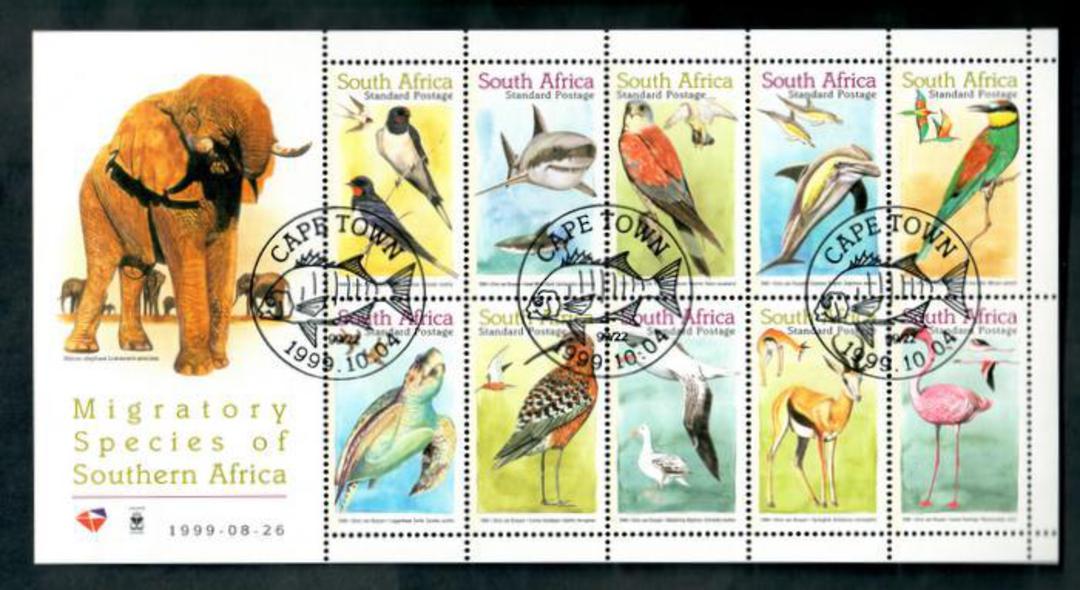 SOUTH AFRICA 1999 Migratory Birds. Sheetlet of 10. - 50567 - VFU image 0
