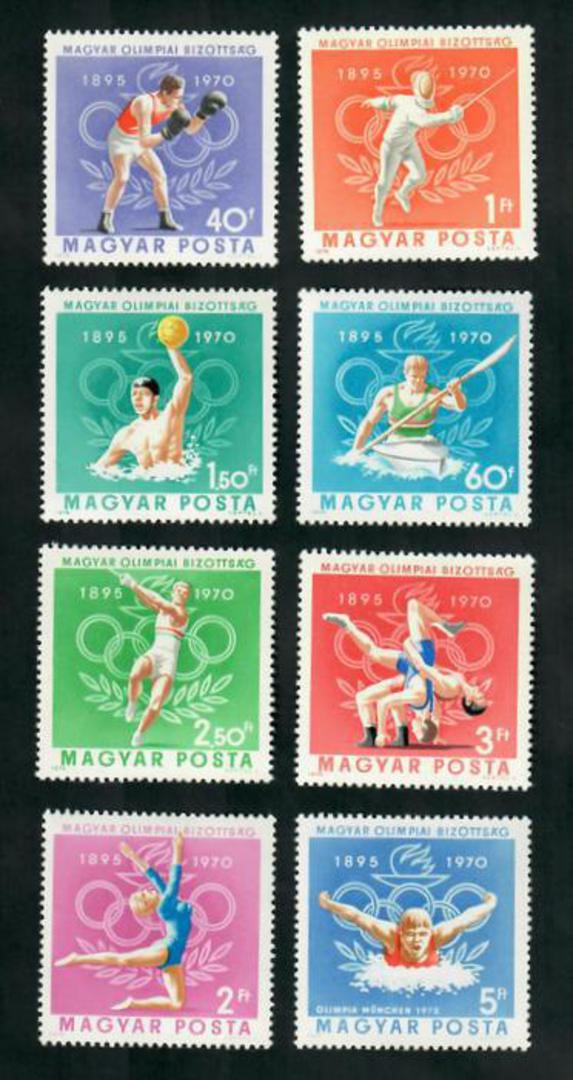 HUNGARY 1970 75th Anniversary of the Hungarian Olympic Committee. Set of 8. - 51146 - UHM image 0
