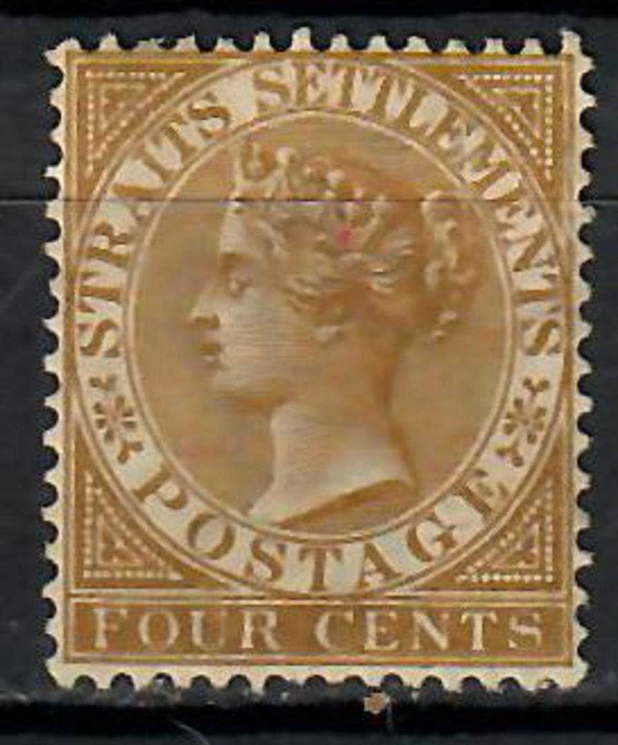 STRAITS SETTLEMENTS 1883 Victoria 1st Definitive 4c Pale Brown. Watermark Crown CA. Light hinge remains. Original gum. - 70899 - image 0