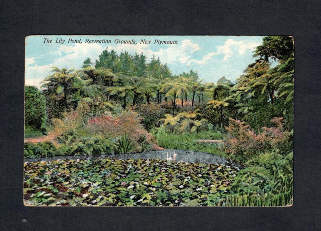Coloured Postcard of The Lily Pond Recreation Grounds New Plymouth. - 46920 - Postcard image 0
