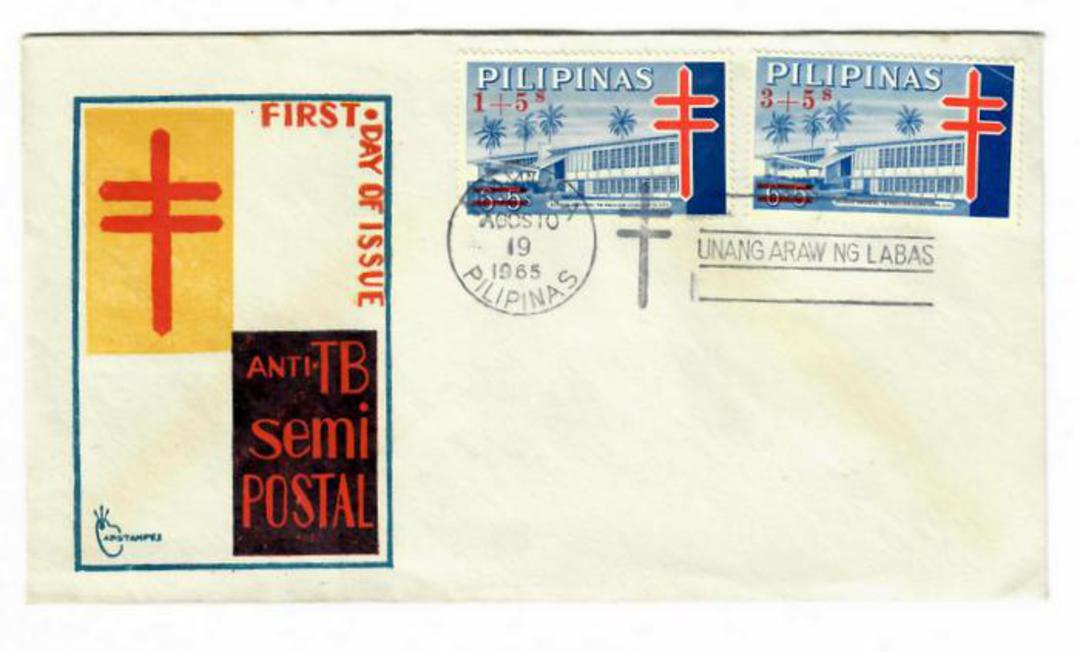 PHILIPPINES 1965 Obligatory Tax TB Relief Fund. Set of 2 on first day cover. - 32032 - FDC image 0