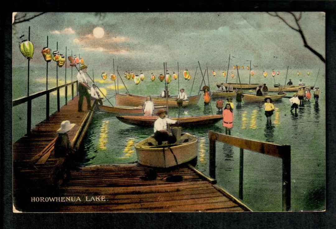 Coloured postcard of Horowhenua Lake from a painting. Superb. - 49754 - Postcard image 0